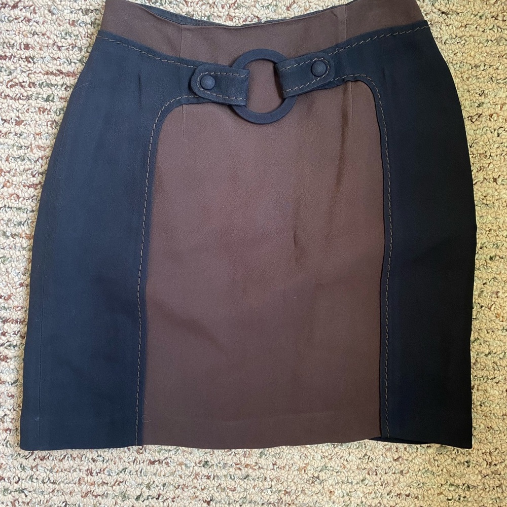 Moschino Black and Brown Chic Skirt